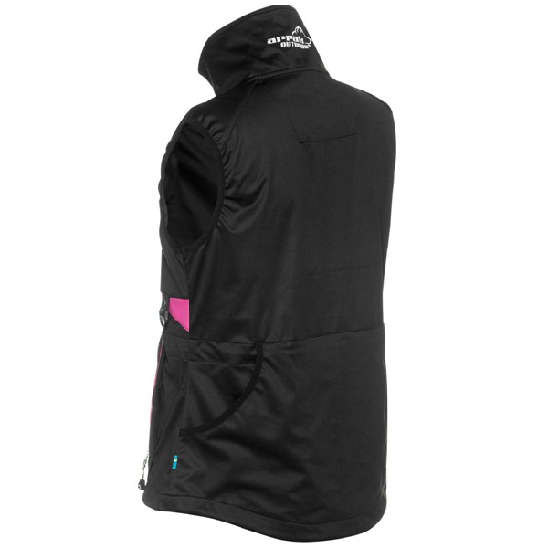 Arrak Outdoor, gilet pour femmes en softshell "Acadia" noir/rose – Image 2