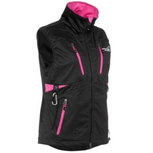 Arrak Outdoor, gilet pour femmes en softshell "Acadia" noir/rose