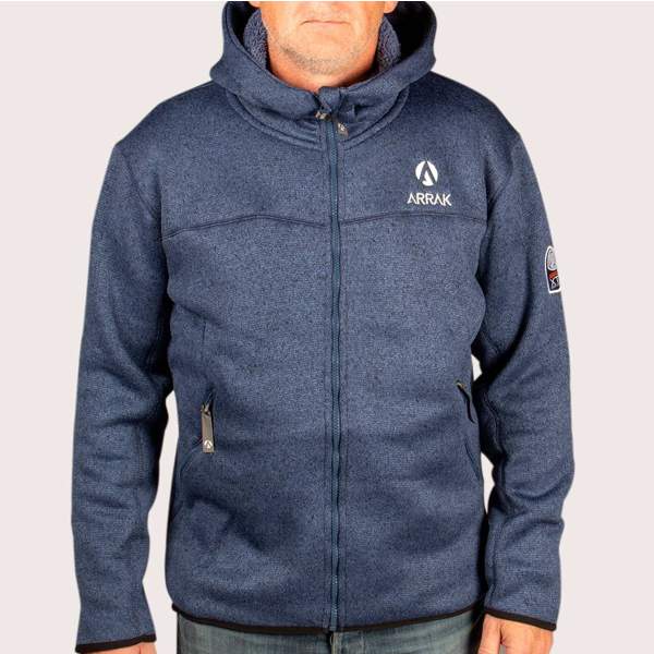 Arrak Outdoor, Hoodie d'hiver unisexe avec doublure peluche, bleu-marine – Image 2