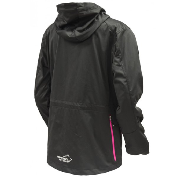 Arrak Outdoor, veste pour femmes en softshell "Akka" noir/rose – Image 2