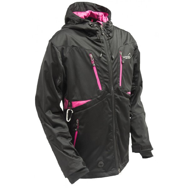Arrak Outdoor, veste pour femmes en softshell "Akka" noir/rose