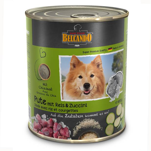 Belcando, boîte Dinde avec riz et courgettes