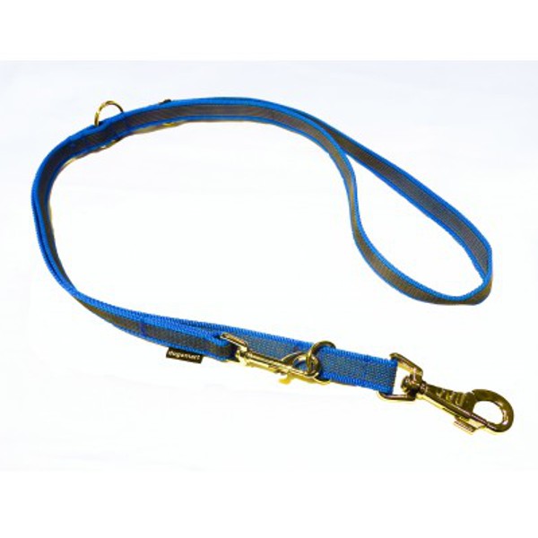 Laisse double antidérapante, bleu