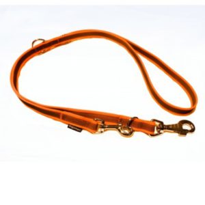 Laisse double antidérapante, orange