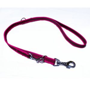 Laisse double antidérapante, rose