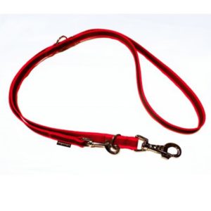 Laisse double antidérapante, rouge
